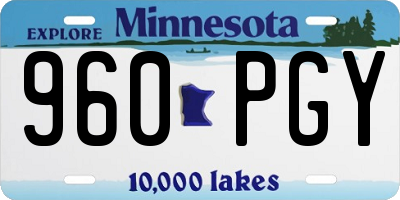 MN license plate 960PGY