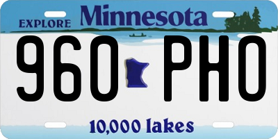 MN license plate 960PHO
