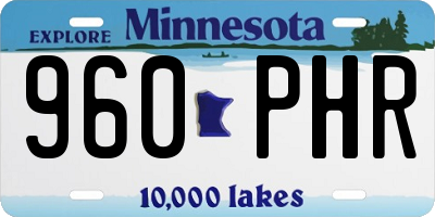 MN license plate 960PHR