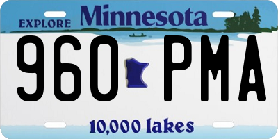 MN license plate 960PMA