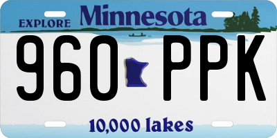 MN license plate 960PPK
