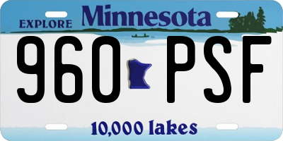 MN license plate 960PSF