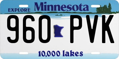 MN license plate 960PVK
