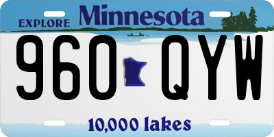 MN license plate 960QYW