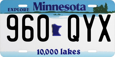 MN license plate 960QYX
