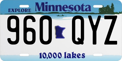 MN license plate 960QYZ