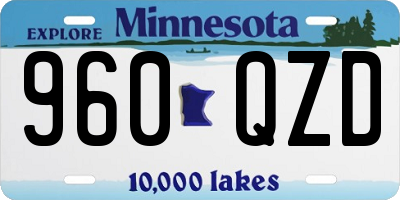 MN license plate 960QZD