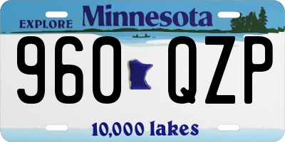 MN license plate 960QZP