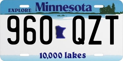 MN license plate 960QZT