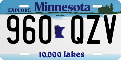 MN license plate 960QZV
