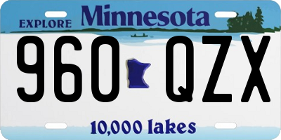 MN license plate 960QZX