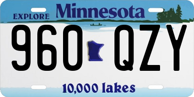 MN license plate 960QZY