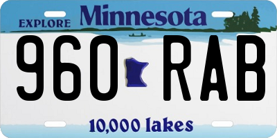 MN license plate 960RAB