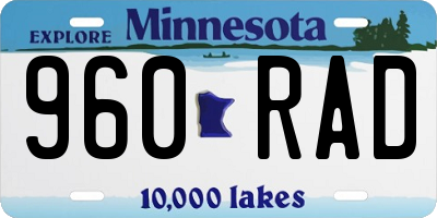 MN license plate 960RAD
