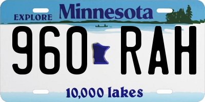 MN license plate 960RAH