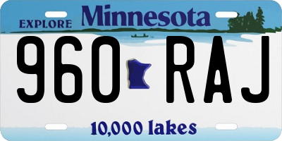 MN license plate 960RAJ