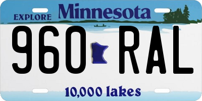 MN license plate 960RAL