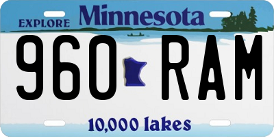 MN license plate 960RAM