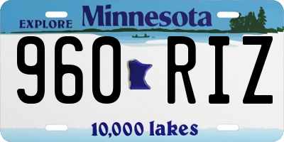 MN license plate 960RIZ