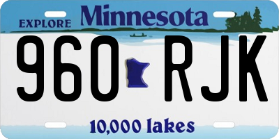 MN license plate 960RJK