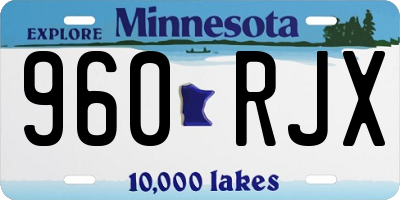 MN license plate 960RJX