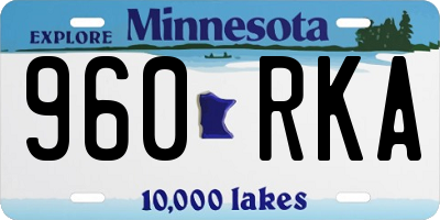 MN license plate 960RKA