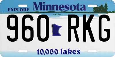 MN license plate 960RKG
