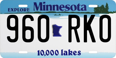 MN license plate 960RKO