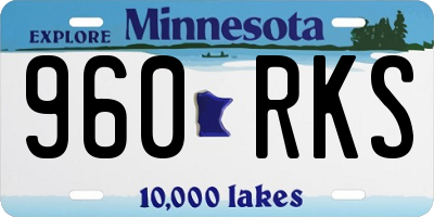 MN license plate 960RKS