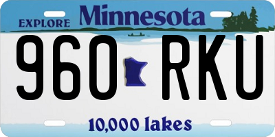 MN license plate 960RKU