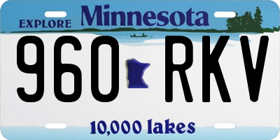 MN license plate 960RKV