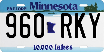 MN license plate 960RKY