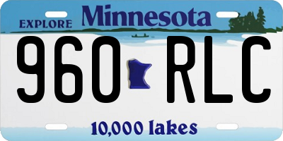 MN license plate 960RLC