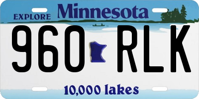 MN license plate 960RLK
