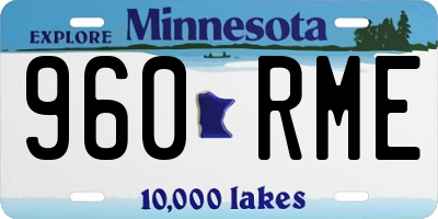 MN license plate 960RME