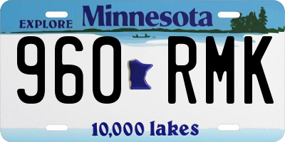 MN license plate 960RMK