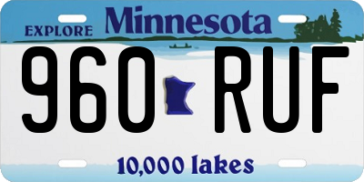 MN license plate 960RUF