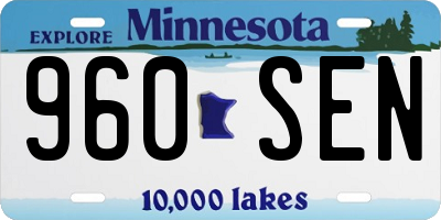 MN license plate 960SEN