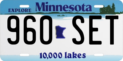 MN license plate 960SET