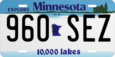 MN license plate 960SEZ