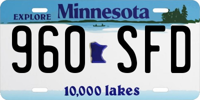 MN license plate 960SFD