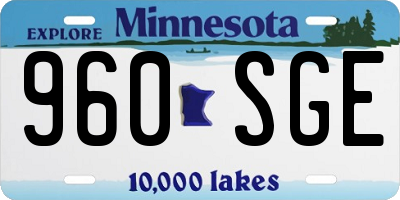 MN license plate 960SGE
