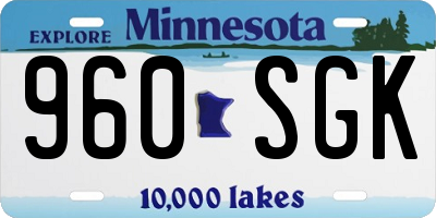 MN license plate 960SGK