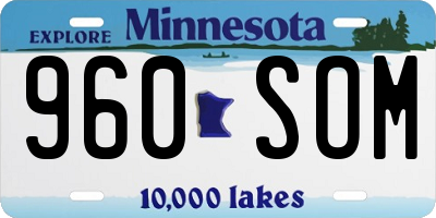 MN license plate 960SOM
