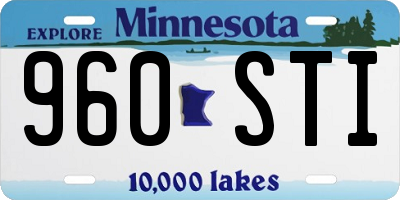 MN license plate 960STI