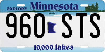 MN license plate 960STS