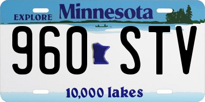 MN license plate 960STV