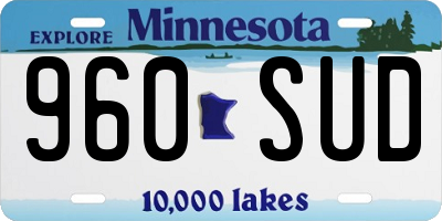 MN license plate 960SUD