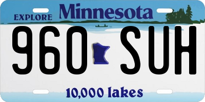 MN license plate 960SUH