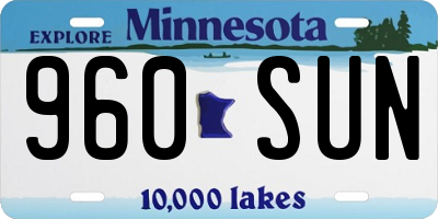 MN license plate 960SUN